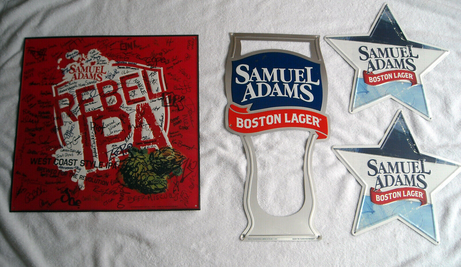 4 Samuel Adams Brewing Co Beer Metal Signs Boston Lager West Coast Style IPA - $74.20