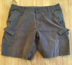 The North Face Men 36 Hiking Cargo Shorts Textured Gray Cotton Sorona Tr... - $36.00