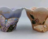 Butterfly Votive Candle Holders Family and Faith -Bradford Exchange Wing... - £31.45 GBP