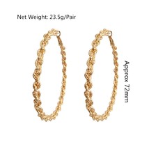 2021 New Trend Gold Color Braided Large Hoop Earrings For Women Girl Lady Gift H - £8.00 GBP