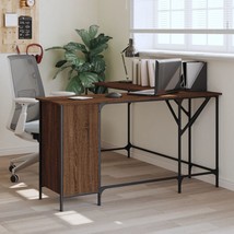 Desk Brown Oak 141x141x75 cm Engineered Wood - £71.28 GBP
