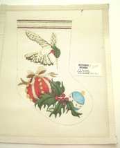 Hummingbird Stocking Hand Painted Needlepoint Canvas Vintage Bettieray Designs  - £91.70 GBP