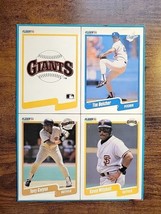 1990 Fleer Box Bottom Card Panel-SF Giants/Checklist-Belcher-Gwynn-Mitchell - £2.32 GBP