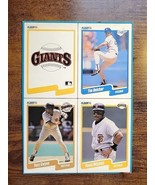 1990 Fleer Box Bottom Card Panel-SF Giants/Checklist-Belcher-Gwynn-Mitchell - $2.96