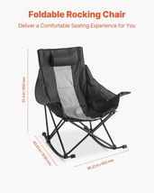 VEVOR Foldable Rocking Camping Chair Portable Rocker Chair with Cupholde... - $135.49