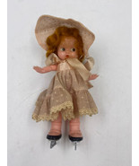 Vintage Plastic Doll Bonnet Ice Skates Dress - $9.50