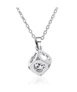 Crystals From Swarovski Love Cube Necklace In Sterling Silver Overlay 18... - £27.99 GBP