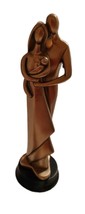 Bronze Tone Family of Three Sculpture Statue Couple Figurine - $8.90