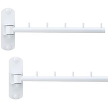 Pack Of 2 Folding Wall Mounted Clothes Hanger Rack With Swing Arm Stainless Stee - £24.67 GBP