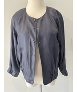 Club Monaco womens medium Blue/gray Silk Button Down Jacket Medium NWOT - €46,52 EUR