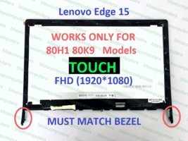 Lenovo Edge 15 80K9 Series 15.6&quot; Fhd Lcd Touch Screen Assembly Bezel - $168.30