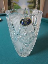 Crystal vase Compatible with Bohemia Czchekoslovakia Crystal Cut 8&quot; Tall [a5] - £80.94 GBP