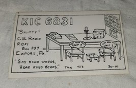 Vintage Ham Radio Call Card KIC6831 Export PA Smitty CH 9 RD 1 1960&#39;s - $186.21 MXN