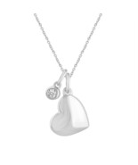 Floating Heart Shape Pendant Necklace 1/20 Cttw Natural Real Diamond in ... - £15.66 GBP