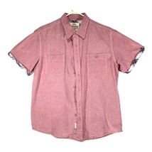 Weatherproof Vintage Mens Button Front Shirt Pink Heather Pockets Collar Cuff M - £3.42 GBP
