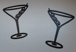 Martini Glasses Metal Wall Art Decor Set of 2 9 &quot;tall - $18.98