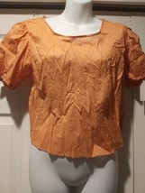 Favlux Fashion Orange Cropped Blouse Boho Style Women’s Size 1XL - $9.99