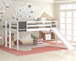 Merax Full Size Junior Wood Loft Bed with Slide Loft Bunk Bed for Girls ... - $667.99
