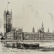 Houses Of Parliament On River Thames 1901 Victorian London Print Art DWFF10 - €43,21 EUR