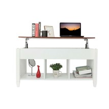 Lift Top Coffee Table W/ Hidden Compartment Storage Shelves Modern Furniture - £135.85 GBP