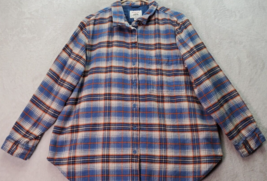 American Eagle Outfitters Thick Shirt Womens Large Multi Plaid Flannel Collared - £15.91 GBP