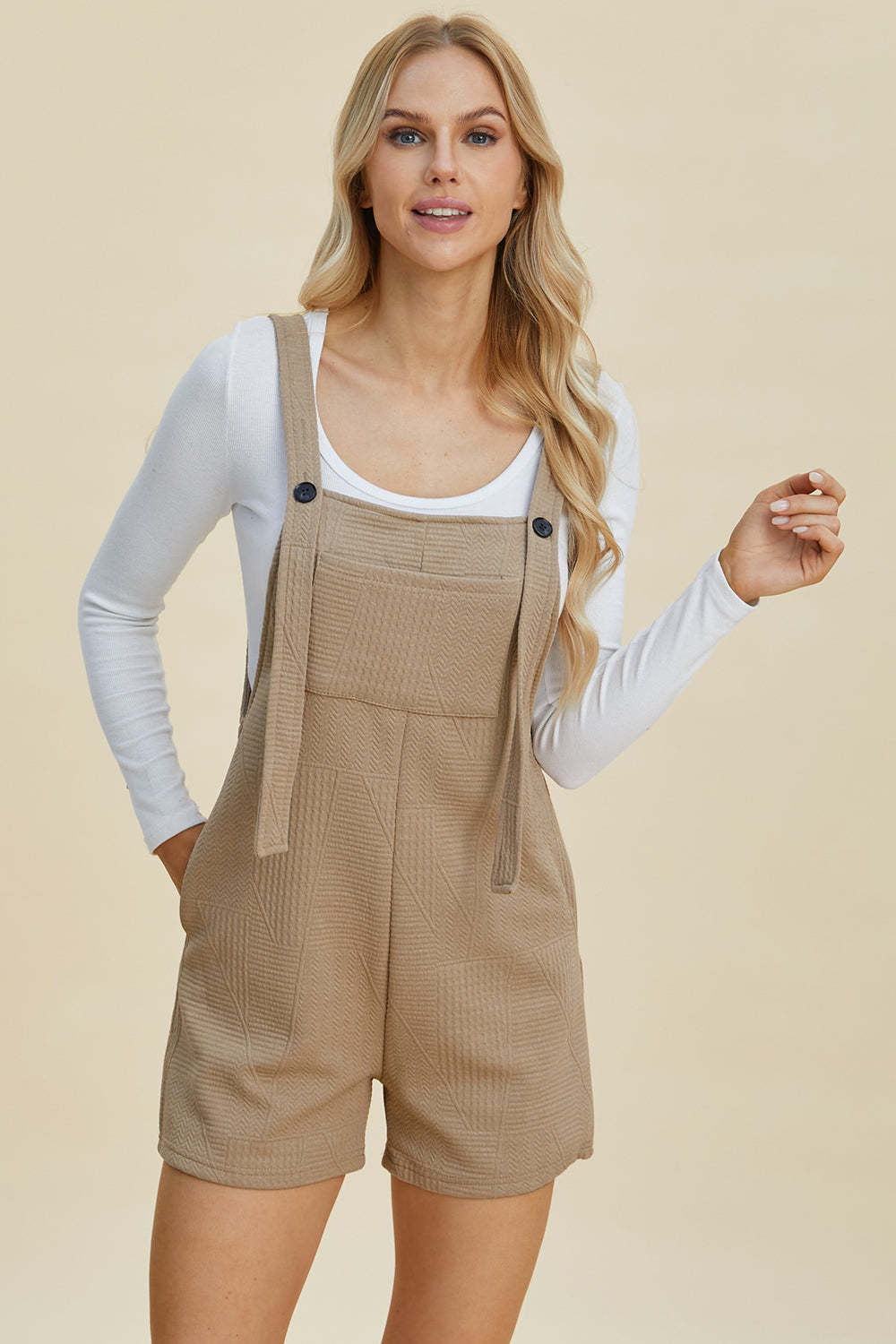 Double Take Full Size Texture Sleeveless Romper - $23.76