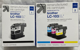 UP &amp; UP For Brother LC103BK XL Black &amp; Color Ink Set LC103CL XL Remanufactured - £19.92 GBP