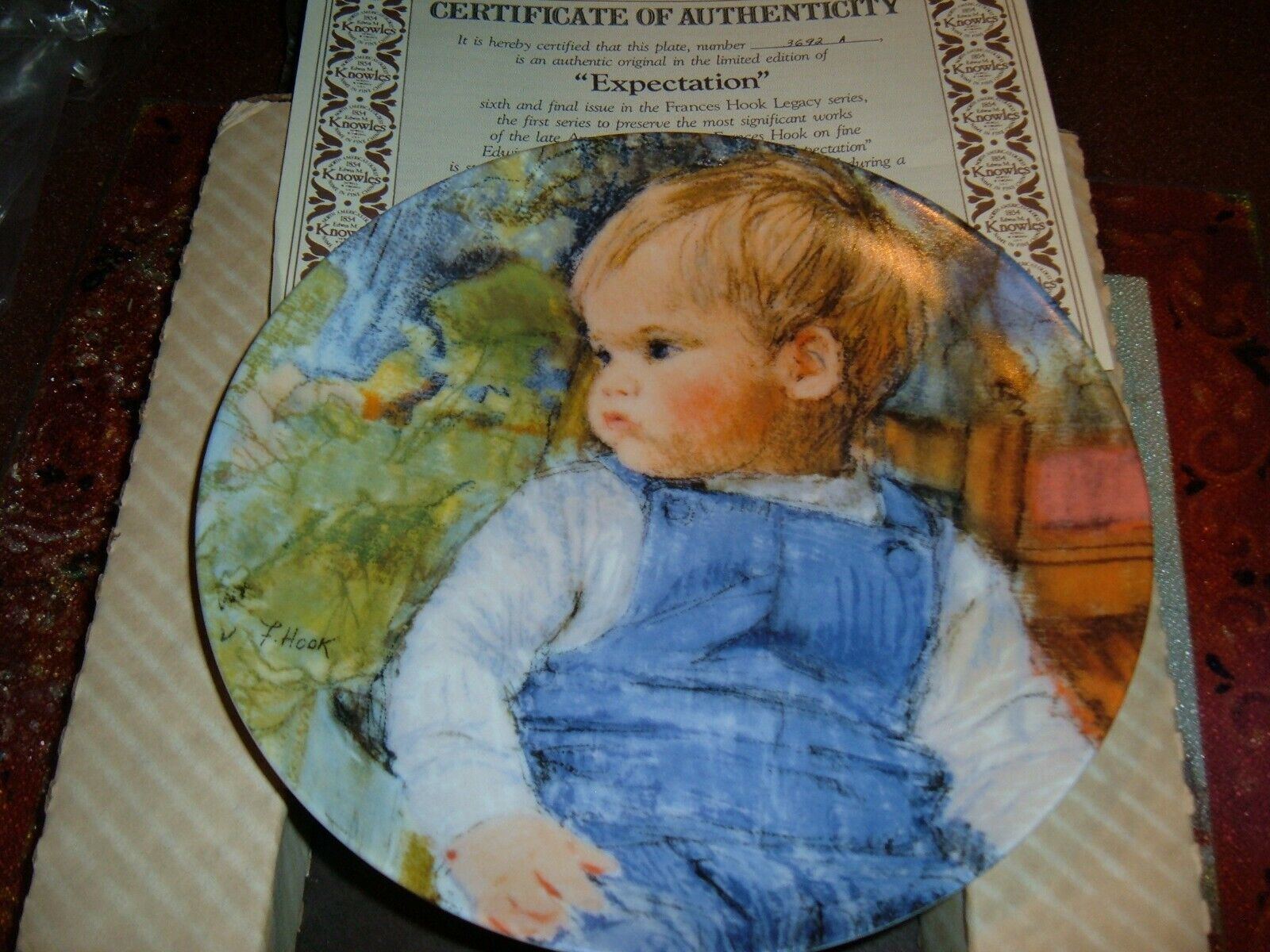 Frances Hook "Expectation"1987 # 3692A Edwin Knowles China - £4.74 GBP