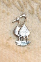 Vintage Kirk Stieff Pewter Geese P Buckley Moss Society Moss 87 Pin Tie Tac Tack - £7.73 GBP