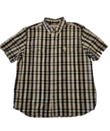 Carhartt Plaid Shirt Mens XL Reg Black Relaxed Fit Short Sleeve Cotton 1... - $310.31 MXN