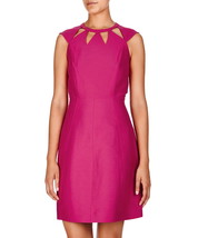 New $495 Womens Halston Heritage 8 Dress Designer Dark Pink NWT Cut Out Neck  - £390.51 GBP