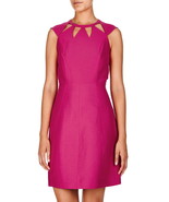 New $495 Womens Halston Heritage 8 Dress Designer Dark Pink NWT Cut Out ... - £391.72 GBP
