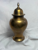 Vtg MCM Brass Ginger Jar Urn With Lid  9.25&quot; Tall - £23.94 GBP