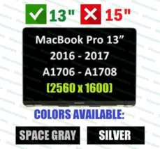 Apple MacBook Pro 13&quot; A1708 MPXQ2LL/A Mid 2017 Retina Screen LCD Assembly - $203.85