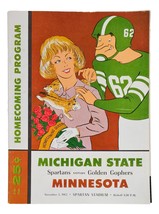 Michigan Stato Contro Minnesota Novembre 3 1962 Ufficiale Gioco Programma - £30.99 GBP