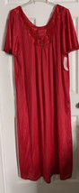 Lady Camille Ruby Red  Nightgown Calf Short Sleeve Nylon Plus 2X  NEW - £20.75 GBP