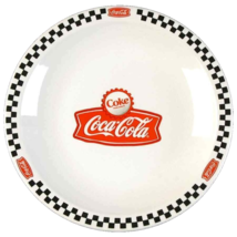 Coca Cola Town Square Black Checks 7.5-in Salad Dessert Plate Coke Red L... - $312.37 MXN