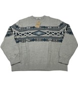 Frye &amp; Co Sweater Mens XXL Gray Heather Aztec Geometric Pullover Western... - $44.40 CAD