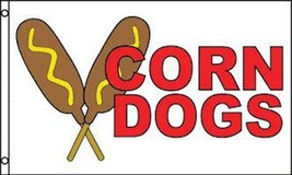 NEW CORN DOGS 3 X 5 FLAG 3x5 decor banner wall #522 SIGN hot DOG on stick food - $6.64