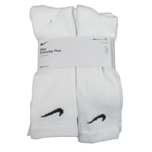 Nike Everyday Plus Crew Socks (6 Pack) Mens Size 12-15 White NEW SX6897-100 - $30.19