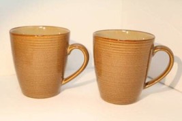 2 Mugs Roma Caramel 4815 By Sango 4&quot; Discontinued Light Brown Tan - £10.42 GBP