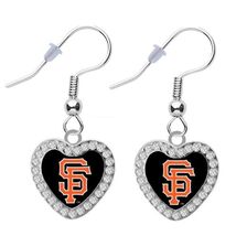 San Francisco Giants Crystal Heart Earrings Pierced - $9.85