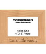 Dad&#39;s little buddy Engraved Wood Picture Frame - Dad Daughter Son Father... - £18.87 GBP+