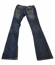 Miss Me Medium Wash Embellished Bootcut Jeans Sz 27x29.5 - £47.12 GBP