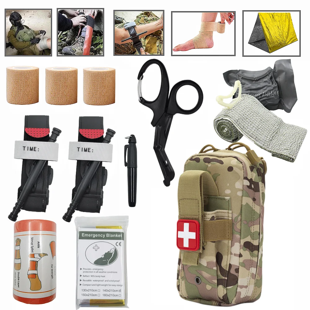 Tactical Survival First Aid Kit Molle Outdoor Gear Emergency Kits Trauma Bag - £18.29 GBP+