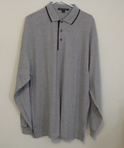 Mens Port Authority NWOT Gray Black Trim Long Sleeve Polo Shirt Size XL - £13.31 GBP