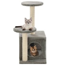 Cat Tree with Sisal Scratching Posts 60 cm Grey - £26.93 GBP