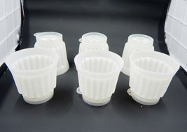 Tupperware Jel-ette Molds Gelatin Pudding Dessert Cups Set of 6 White Sheer - £11.76 GBP
