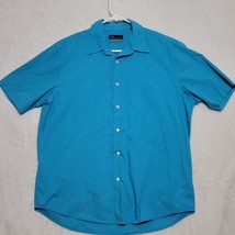 John Ashford Men&#39;s Shirt Size L Large Blue Button Up Short Sleeve Casual - £13.47 GBP