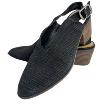 Lucky Brand 7.5 M Shoes Slip on Black Suede Leather Block Heel Sling Bac... - $49.99